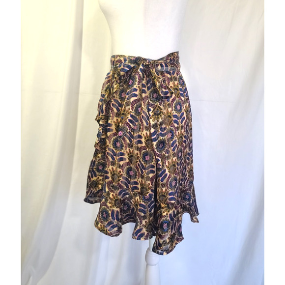 New W/Tag Scotch & Soda Womens Printed Floral Wrap Mini Skirt XS RT $118 - Picture 6 of 11